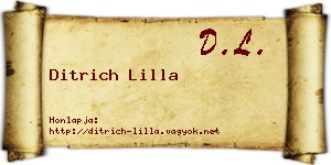 Ditrich Lilla névjegykártya